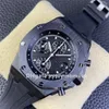 42MM Super Edition Black Ceramic Watch 26238 Relógios Mecânicos Automáticos Masculinos CAL.3126 Movimento Pulseira de Borracha de Aço Inoxidável Relógios de Pulso Impermeáveis