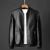 Couro masculino falso couro masculino gola de pé jacke couro motocicleta jaqueta menbomber casaco de couro tendência de moda personalizado roupas de inverno de couro 240330