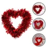 Couronnes de fleurs décoratives pour la saint-valentin, guirlandes rouges en forme de cœur, guirlande d'amour en aluminium, signe mural suspendu pour mariage