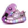 Роликовые коньки деформируют два колеса, светящиеся USB-зарядка, обувь для скейтбординга, детские кроссовки для паркура, доставка, спорт на открытом воздухе, AC Dhcsx