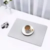 Tapetes de mesa roll-up placemats dupla face à prova ddouble água placemat conjunto isolamento térmico à prova de óleo jantar para casa fácil de limpar sólido