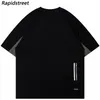 2023 TSHIRT STREETWEARユニセックスレトロプレッピースタイルパッチワークTシャツ半袖カジュアルメンヒップホップルーズTシャツコットトップスティーY2Ux＃