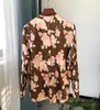 Women's Blouses High-end Elfstyle Female Silk Long Sleeve Floral Printing Blouse Shirt Top