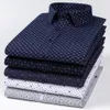 men's 65% Cott Lg Sleeve Printed Check Dr Shirt Single Patch Pocket Regular-fit Comfortable Versatile Thin Casual Shirts 86ql#