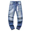 24ss Fashion Pantalon en jean grande taille avec braguette boutonnée pour homme avec trous déchirés, idéal pour les jeans bleus délavés décontractés urbains, bas coupe skinny 0328