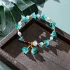 Bracelets de charme Crystal Blanc Floral Feuille Bracelet Tendance Vert Violet Couleur Perlé Lily Valley Fleur Pour Femmes Bijoux Drop Livraison DHFIA