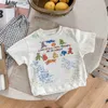 T-shirts 2023 Nieuwe Mode Dierenprint Kinderen Korte Mouw T-shirt Zomer Meisjes Katoenen Tee Losse Baby Casual T-shirts jongens Tops24328