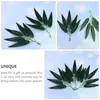 Fleurs décoratives 100 pièces petites feuilles de bambou Simulation artificielle ornement de ménage en plastique vert