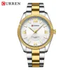 Curren Karien 8453 Montre à quartz pour homme avec bracelet en acier brillant et roue solaire