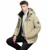 short Hooded White Eiderdown Jacket Men Winter New Warm Windproof Casual Thickened Men's Embroidered Coat Dropship z6nv#