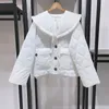 Ruffled quiltning Kort typ parkas kappa kvinnor 3 färger Turned Collar Cardigan LG Sleeve Single Breasted Female Jacket 480T#