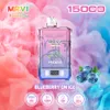 Original MRVI Puffing 15000 puff descartável Vape caneta DUAL Mesh Coil 750mAh Type-C 25ml Pré-preenchido Pod puff 15k Display E Cigarette RGB Light cordão vs BANG KING 18K 15K