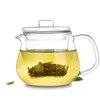 Ensembles de thé 1x 9 en 1, ensemble de thé à café-485ml, théière à fleurs en verre résistant à la chaleur, chauffe-Pot en cristal, 6 tasses à Double paroi, plateau en bambou
