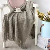 Blankets Knitted Throw Travel Blanket Grey Yellow Black Sofa Tassels Air Condition 130x170cm