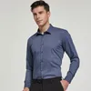 Camicie da uomo Fi Elastic Bamboo Fiber Lg Sleeve Dr Camicie Pocketl Standard-fit Busin Work Office Easy-Care Top Shirt M5Fh #