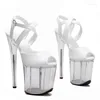 Dance Shoes Women Fashion 20CM/8inches PU Upper Plating Platform Sexy High Heels Sandals Pole 157