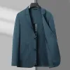 Nova luz de verão busin terno masculino estilo fino gelo seda tracel lazer terno jaqueta masculino sol protetor roupas único oeste q9m7 #
