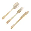 Disposable Flatware Cutlery Kit Plastic Glittering Utensils Set Wedding Party Dinnerware Supplies Cutter Fork Spoon For Each