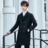 trench da uomo doppiopetto 2019 nuovi cappotti di lana casual da uomo coreano fi inverno da uomo m cappotti giacca giacca a vento slim P9hT #