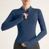 AL-2024 Women's Yoga Long sleeved Jacket Solid Color Nude Sports Shaped Waist Tight Fitness Loose Slow Running Sportswear Slimming with Logo