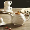 Set da tè Accessori per mobili Set regalo per tazza da tè e caffè europeo Pomeriggio semplice in ceramica di fascia alta bianco puro