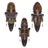 Skulpturen Zakka 3D handgemaltes Kunsthandwerk Geschenk Persönlichkeit Retro afrikanische Masken Metope Wandbehang Dekor für Zuhause Wohnzimmer Bar Ornament