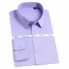 Mäns klassiska busin Bambu Fiber LG Sleeve Shirts Bekväm formell Dr Shirt Casual Standard Fit Male Workwear Shirts F90V#