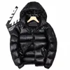 Mens Winter Hooded Shiny Down Coats Mens Casual White Duck Down Jackets Högkvalitativ utomhus vindtät tjockare varma puffer toppar s8n2#