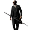 남성 웨딩 턱시도 테일 코트 디자인 남자 정장 LG 재킷 슬림 핏 3 조각 재단사 제작 신랑 정식 착용 Busin Blazer F4W3#