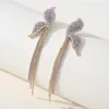 Kolczyki Dangle Fashion Korean Butterfly for Women Lśniące cyrkon długi frędzle przyjęcie weselne