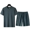 Zomer Zwart Wit Trainingspakken Voor Heren Set Mouwen T-shirt Shorts Sportkleding Merk Sportpak Oversize 5XL 240325