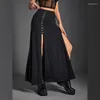 Jupes Bold Shade Mall Gothique Esthétique Mode Midi Grunge Punk Haute Split Côté Jupe Longue Taille Streetwear Bas