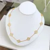 classic gold designer for women 10 flower diamond sier plated pendant necklaces agate four leaf clover necklace initial jewelry designers gift