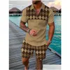 Heren trainingspakken Zomer trainingspak voor heren Rits Oversized 2-delige sets voor mannen Business Casual 3D-geprint Hoge kwaliteit mode Dro Dhxo6