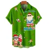 Летние забавные гавайские рубашки с 3D принтом, рождественские повседневные мужские и женские пляжные блузки с короткими рукавами Fi, мужская Vocati с лацканами Camisa X6rM #