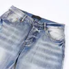 Jeans élastiques pour hommes, nouvelle marque de mode de rue, délavé et usé, couleur claire, Slim Fit, pantalons, 2023