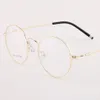 Модные солнцезащитные очки в оправе, круглые очки для мужчин и женщин, винтажные очки в стиле ретро, прозрачные очки из сплава по рецепту Po264b
