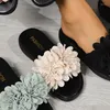 Tofflor blommor kvinnor lägenheter skor mode strand flip flops sandaler sommar 2024 klänning casual mujer zapatos märke glider