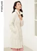 sentubila Winter Down Jacket for Women 2023 Mid-Length Down Coats Fi Drawstring Waist Warm Simple Puffer Jackets W34Y49492 X2Yg#