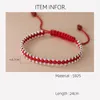 La monada 24 cm Glück 925 Silber Seil Armband Perle Rot Faden Linie String Armbänder Für Frauen Mädchen Einstellbar 240315