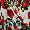 Fabric Good 4 Side Stretch Dress Fabric Cotton/Spandex knitted Fabric Red Rose Flower Print Fabric DIY Sewing Sport Clothing TShirt