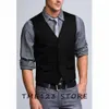 men's Serge Casual Busin Collar Single Breasted Vest Formal Wear Suit Best Gothic Chaleco Wang Steampunk Male Vests d2pY#