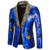 Luxe Or Paillettes Glitter Veste Hommes Slim Fit Cranté Revers Blazer Veste Hommes Discothèque Scène Chanteurs Blazers Costume Homme Q4WK #