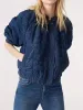 Giacca da baseball in denim trapuntato da donna Girocollo Cappotto Parkars vintage autunno-inverno femminile