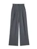 Wixra Women Casual Pants Zipper Pakiet wysokiej talii Pakiet Striped Office Dame Stylish Lose Proste Spoders N21K#