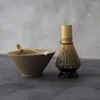 ティーウェアセットルウ伝統的抹茶天然竹の泡立て器式ボウルホルダー日本語スタイルのお茶