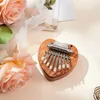 Figurines décoratives 8 exercices clés Kalimba instrument de musique poche doigt pratique rétro doigts piano cadeau exquis pour enfants débutants