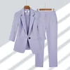 2023 Summer Nowa cienka kurtka Blezer Casual szeroko nogawkowe spodnie Dwuczęściowe eleganckie spodnie damski