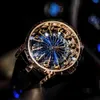 Dodici orologi da cavaliere da tavola rotonda da uomo concetto di wormhole orologio al quarzo nero orologio da uomo orologio da uomo di piccola marca con ramo terrestre