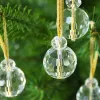 Suncatchers 2024 Décorations d'arbre de Noël Boules de Cristal Clair Ornements Suncatcher Suspendus Ornement en Cristal fête de Noël décor à la Maison 12 pièces